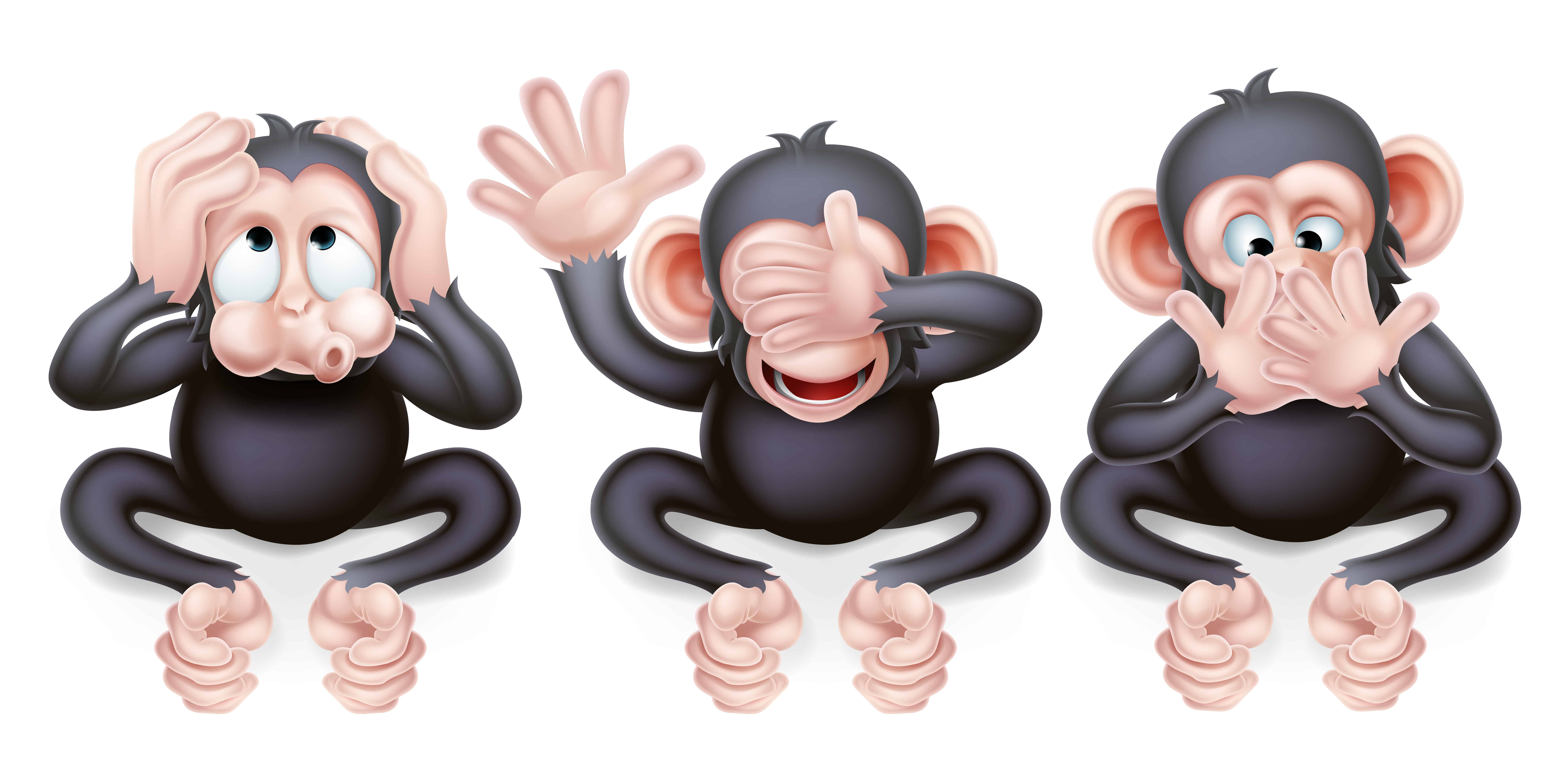 Пока ничего не вижу. Три обезьяны. Три Мудрые обезьяны. Обезьяны слепой глухой немой. Обезьянки не вижу не слышу не говорю.