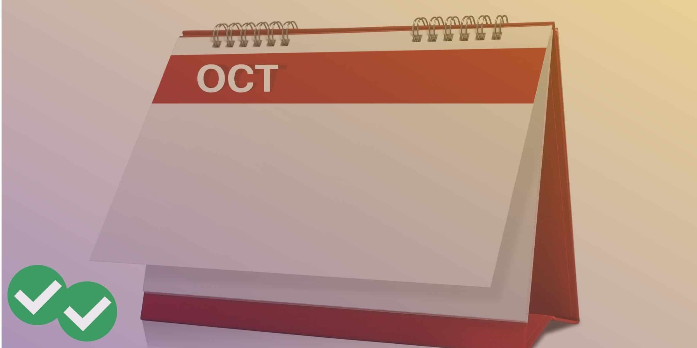 calendar representing remote October LSAT-Flex