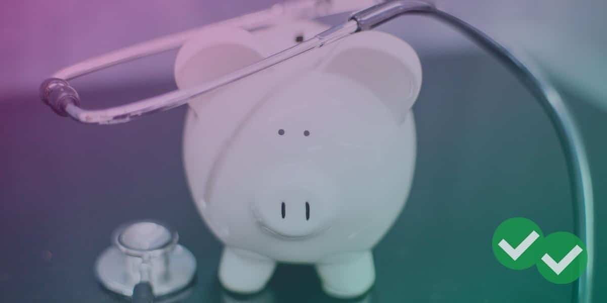 A piggy bank and a stethoscope 