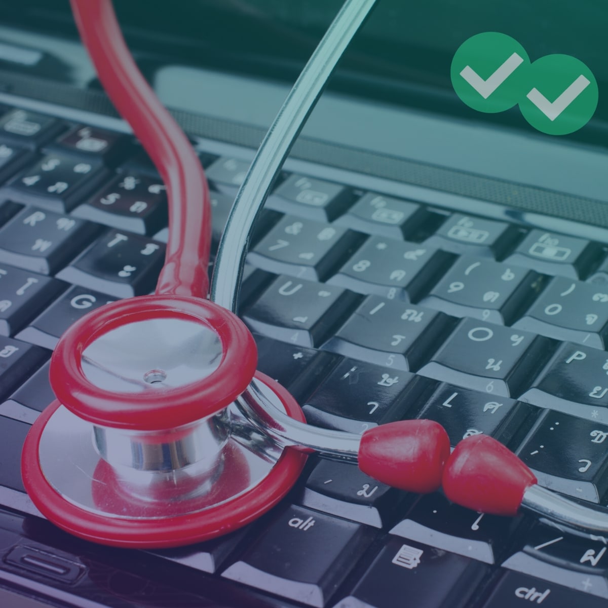 Red stethoscope on black keyboard representing shortened mcat experience - image by magoosh