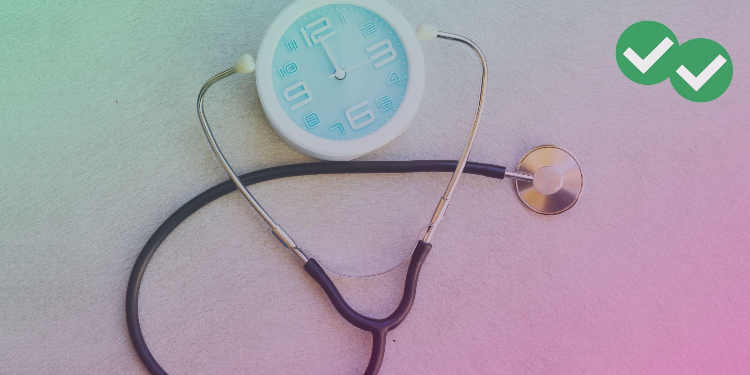 Stethoscope and clock for MCAT timing breakdown