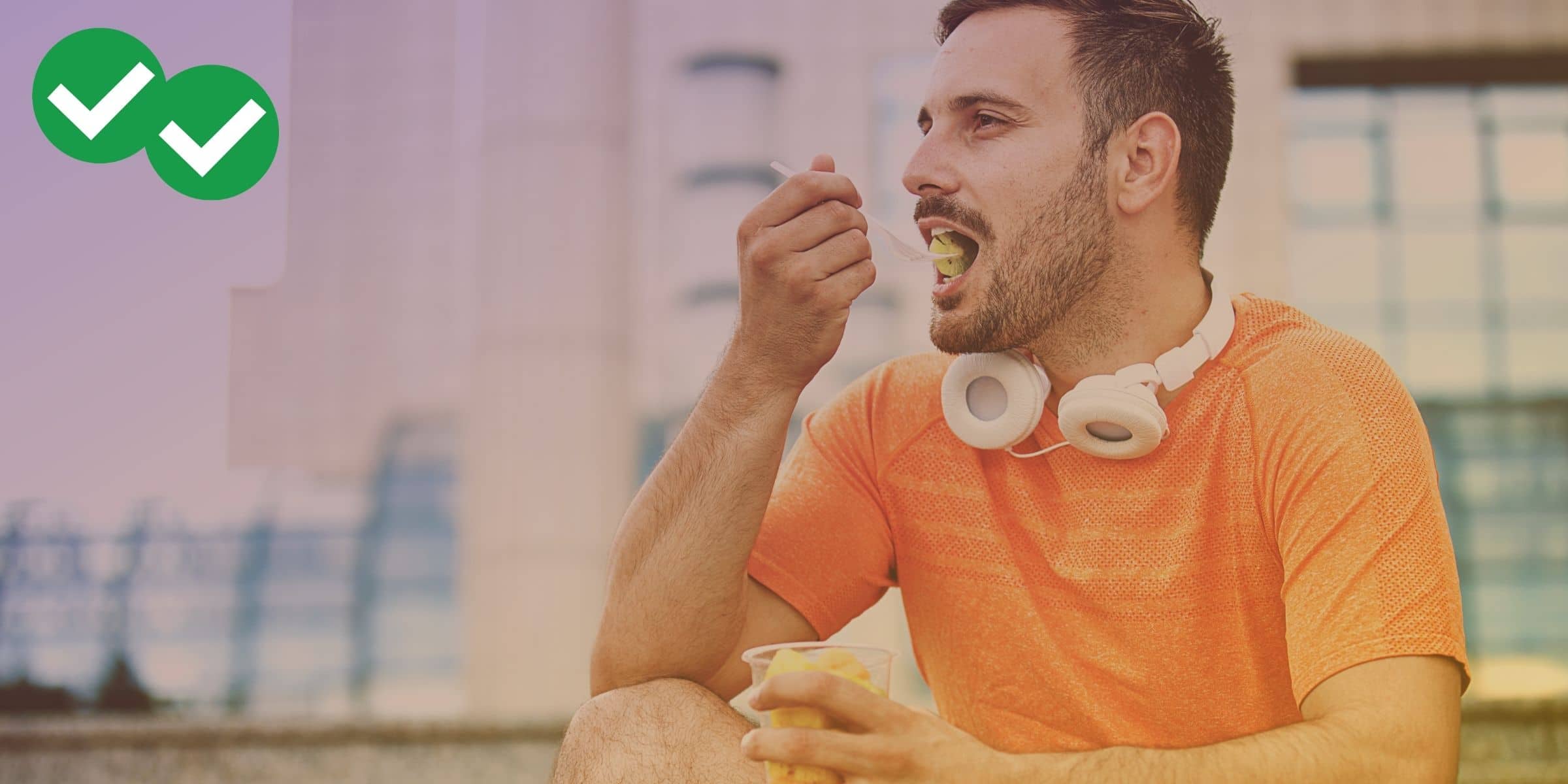 Man eating fruit after exercising to represent MCAT citric acid cycle - image by Magoosh