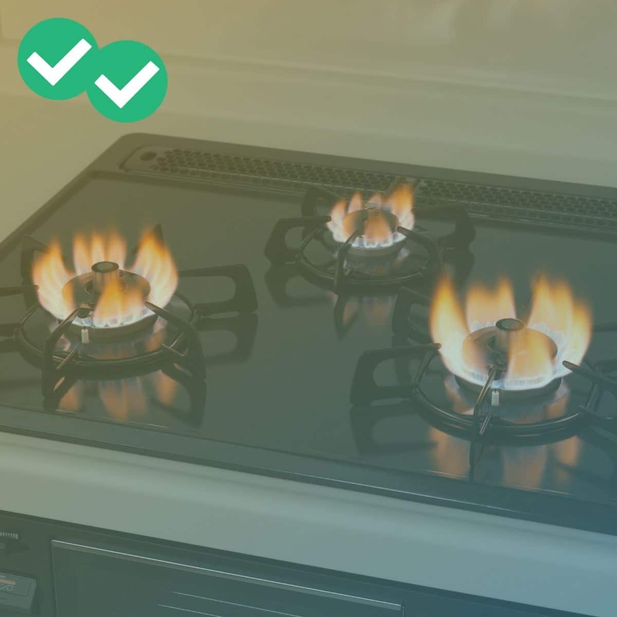 Gas burning on stove