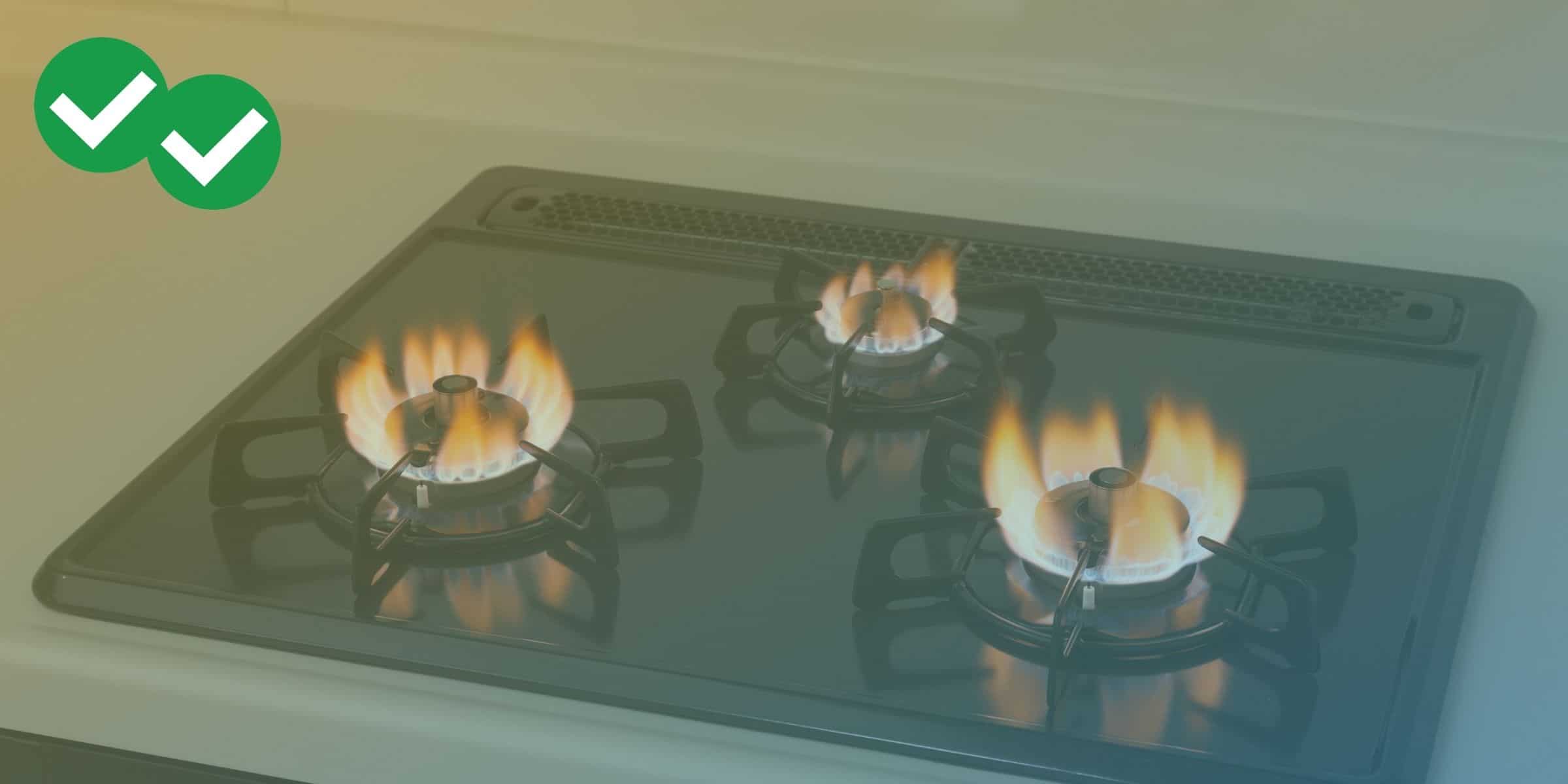 Gas burning on stove
