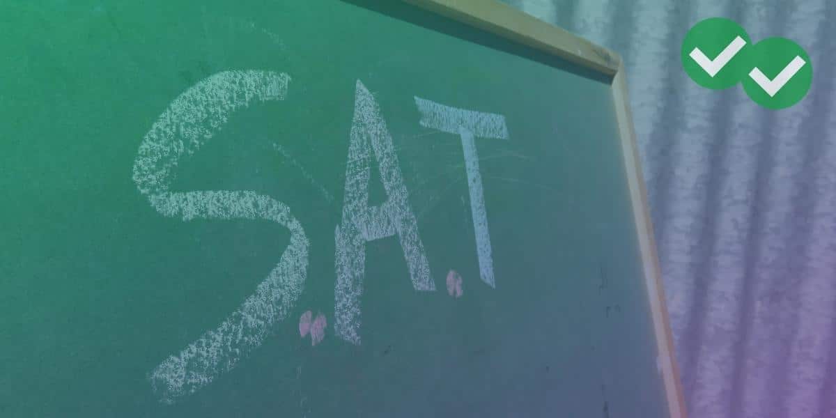 SAT acronym written on chalkboard