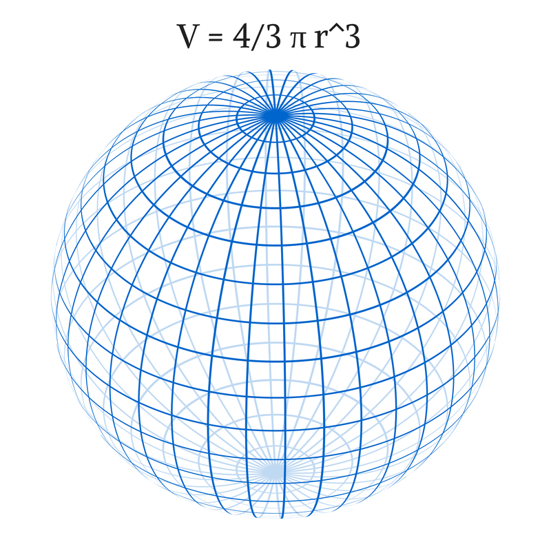 illustrated formula for the volume of a sphere