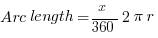 Arc length={x/360}2{pi}r