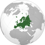 Europe on the world map