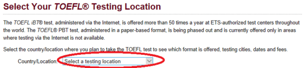 taking the TOEFL in any country: find your test center and fees